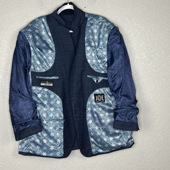 "JOE" JOSEPH ABBOUD 42R Blue Glen Plaid Wool Stretch Sport Coat Jacket - Picture 3 of 6